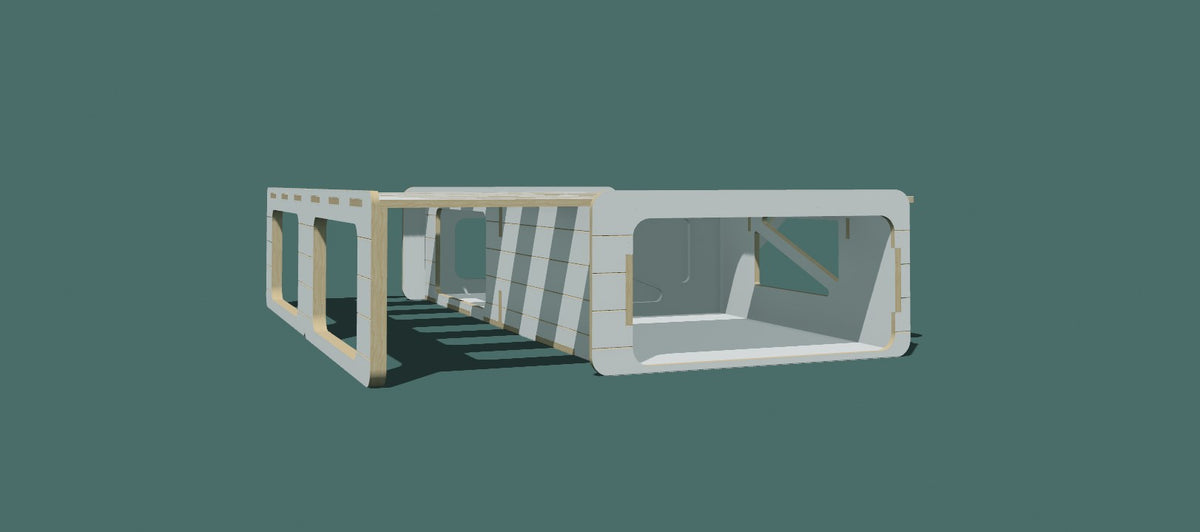 Crescent Couch 2.0 - Flat-Pack Van Kit - Vanera