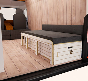 Crescent Couch - Van Conversion Kits - Render - White
