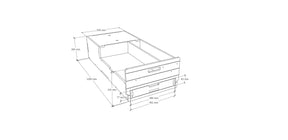 Crecent Couch - Van Conversion Kits - Measurements - Drawer 1