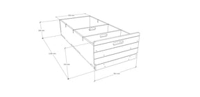 Crecent Couch - Van Conversion Kits - Measurements - Drawer 2