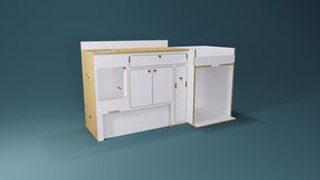 Fraser Kitchen - Van Conversion Kits - Render -  White - Closed 2