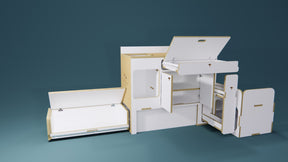 Fraser Kitchen - Van Conversion Kits - Render -  White - Open
